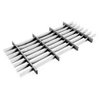 Грильято Жалюзи ячейка 300x75 мм, супер-хром, высота 30 / 50 мм, ширина 10 мм