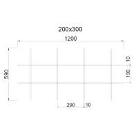 Грильято Жалюзи ячейка 300x200 мм, металлик матовый, высота 30 / 50 мм, ширина 10 мм