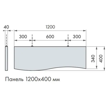 Армстронг OPTIMA Baffle CURVES Прямоугольный 1200x400мм, белый