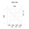 Грильято D15 Диагональное 150x150, белый матовый, высота 37 мм, ширина 15 мм