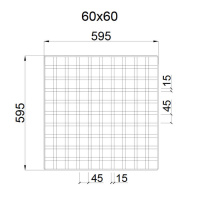 Грильято GL-15 ячейка 60x60, высота 37 мм, ширина 15 мм, белый оцинк