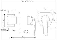 Настенный запорный клапан Essco Orbit ORB-CHR-105069 Хром