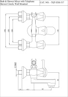 Смеситель для ванны и душа Essco Tropical TQT-CHR-517 Хром