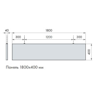 Армстронг OPTIMA Baffle Прямоугольный 1800x400мм, белый