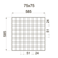 Грильято GL-24 ячейка 75x75, высота 34 мм, ширина 24 мм, белый матовый