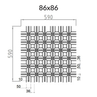 Грильято Пирамидальный ячейка 86х86мм, белый матовый, высота 42.5 мм, ширина 10 мм