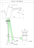 Однорычажный смеситель для раковины Essco Stella с донным клапаном STE-CHR-107051B Хром